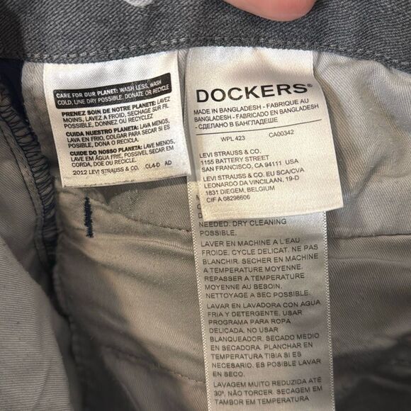 Dockers Men’s Slim Tapered Fit Chino Dress Pants - Blue, Size 33x30 - Picture 7 of 10